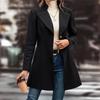 Ropa de mujer de estilo europeo: Abrigo entallado elegante y con estilo con cuello, adecuado para otoño e invierno, disponible en colores lisos.