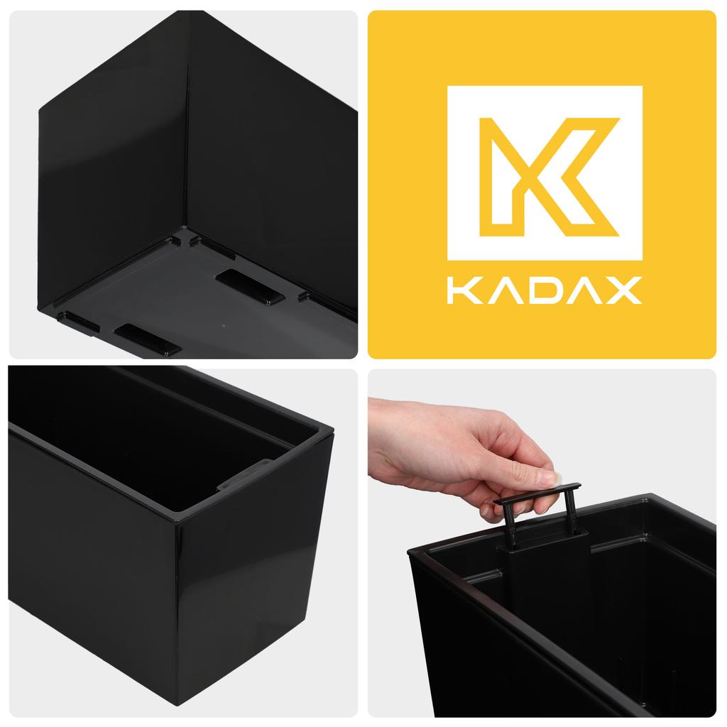 KADAX Flowerpot Balcony Box Handles 19x56cm Black