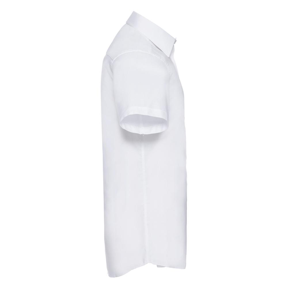 Russell Collection Mens Oxford Tailored Short-Sleeved Shirt