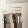 Neu 5 schichten Edelstahl Hosen Aufhänger Hosen Kleidung Halter Rack S Form