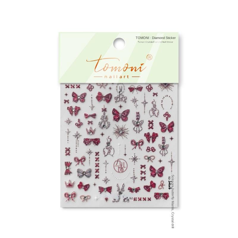 

Ножницы Бабочка Яркие Кристаллические Наклейки Для Ногтей DIY Стойкие Креативные Украшения to3499