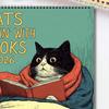 Cats Chillin' With Book 2026 Wall Calendar Funny Cat-Themed 12 Monthly Planner
