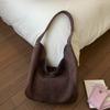 Suede Hobo Bag with Open Top Design Large Capacity Everyday Fashion Shoulder Bag