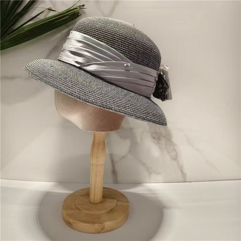 Hat Female Straw Hat Summer Visor Travel Beach UV Protection Big Edge Sun Protection Sun Bucket Hat Tide