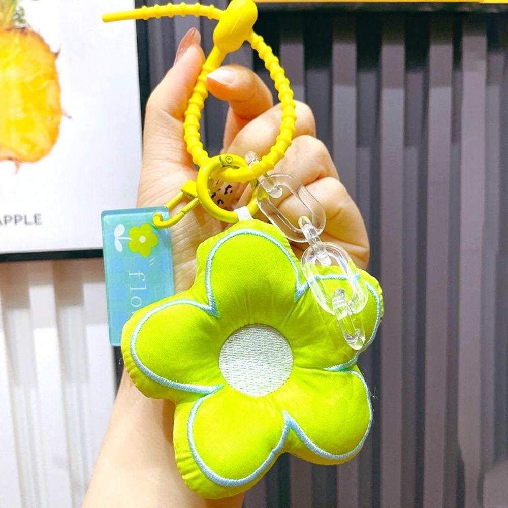 Cloth Flower Bag Pendant Acrylic Chain Floral Lanyard Creative Fresh Backpack Decoration  Children