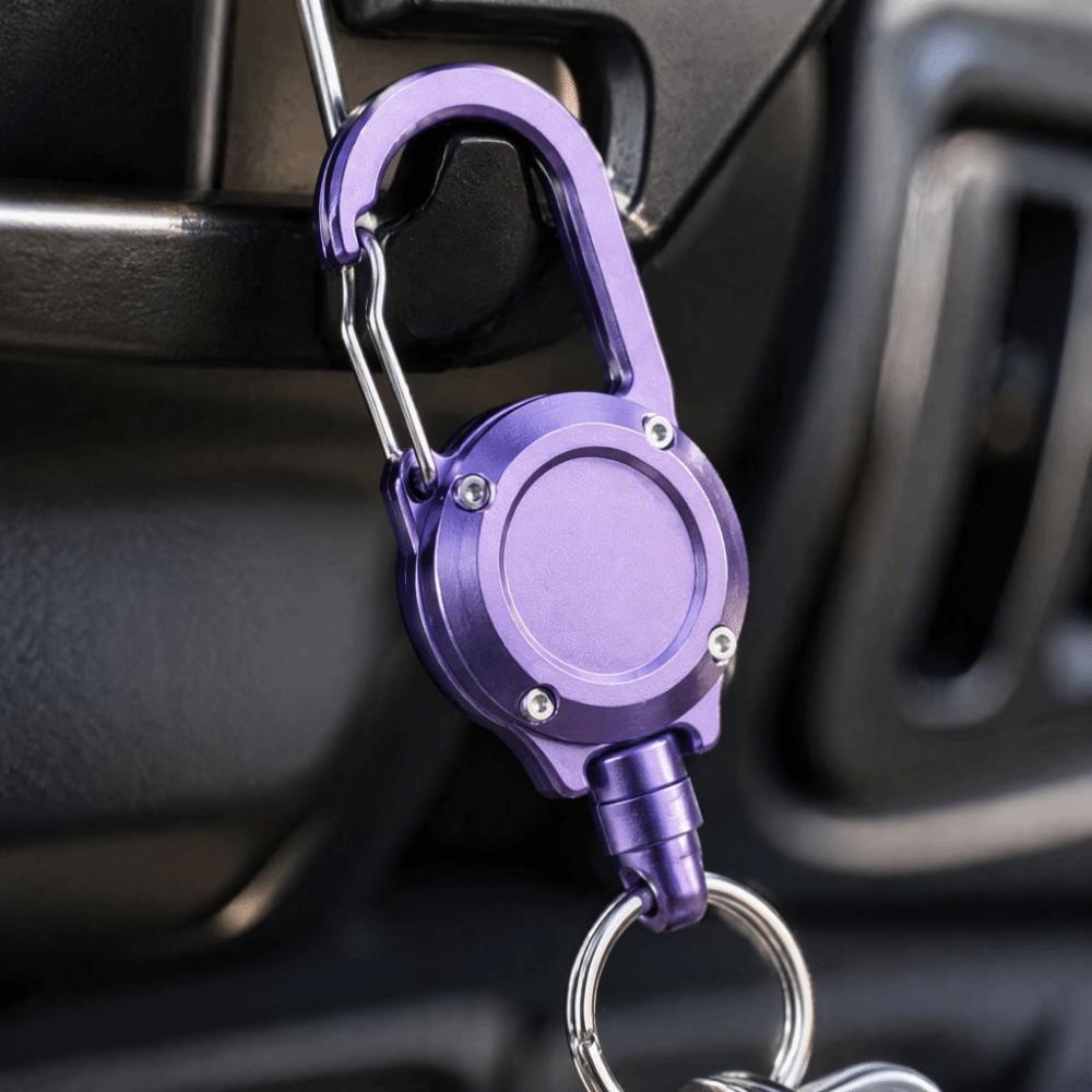 Aluminum Zinc Zinc Alloy Retractable Keychain Steel Cable Retractable Key Holder Fishing