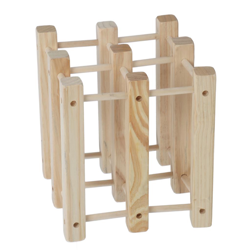 Wine Rack  Standing Wine Rack Wood Stackable Modular Wine Rack Wine Holder  Standing For Kitchen Bar Countertop 6 Bottle