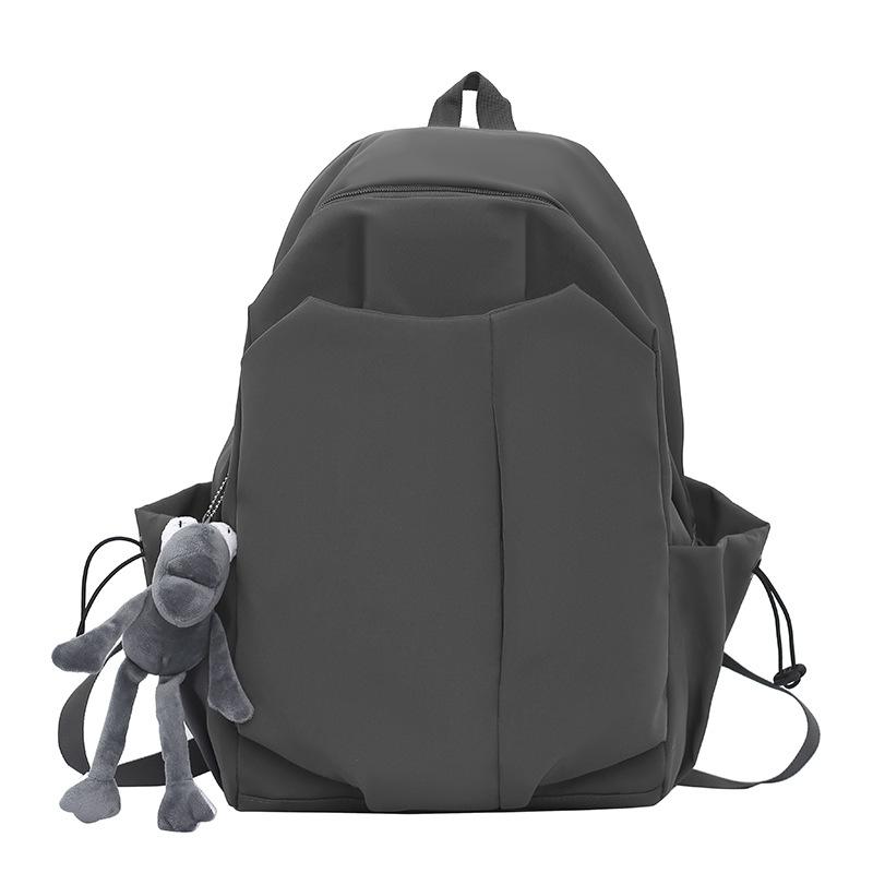 Schoolbag New Solid Color Simple Large Capacity Student Junior High School Primary School Backpack Lightweight Trendy Cool Men's and Women's