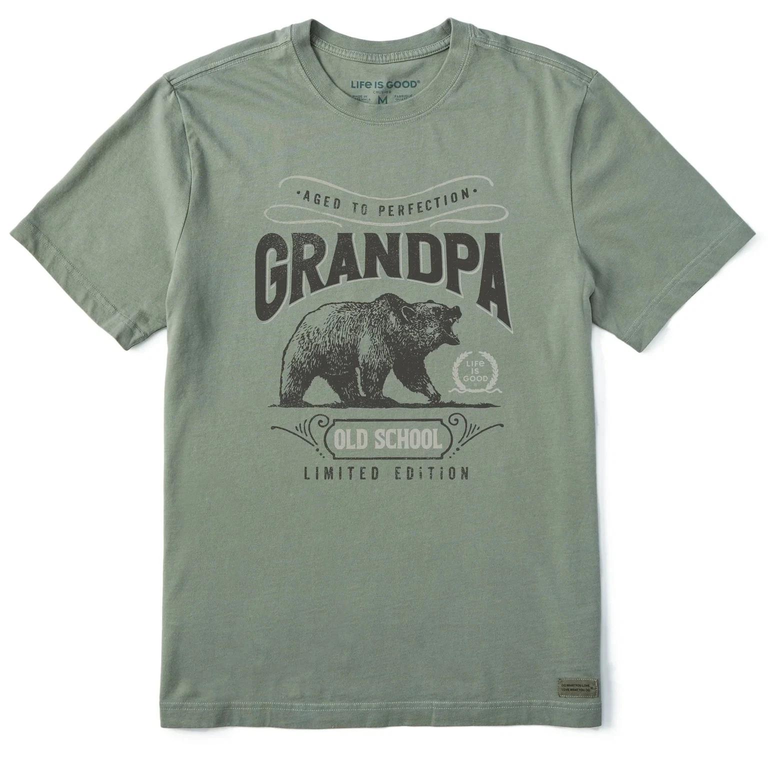 

Life is Good. Men s Aged to Perfection Grandpa Short Sleeve Crusher Tee S
