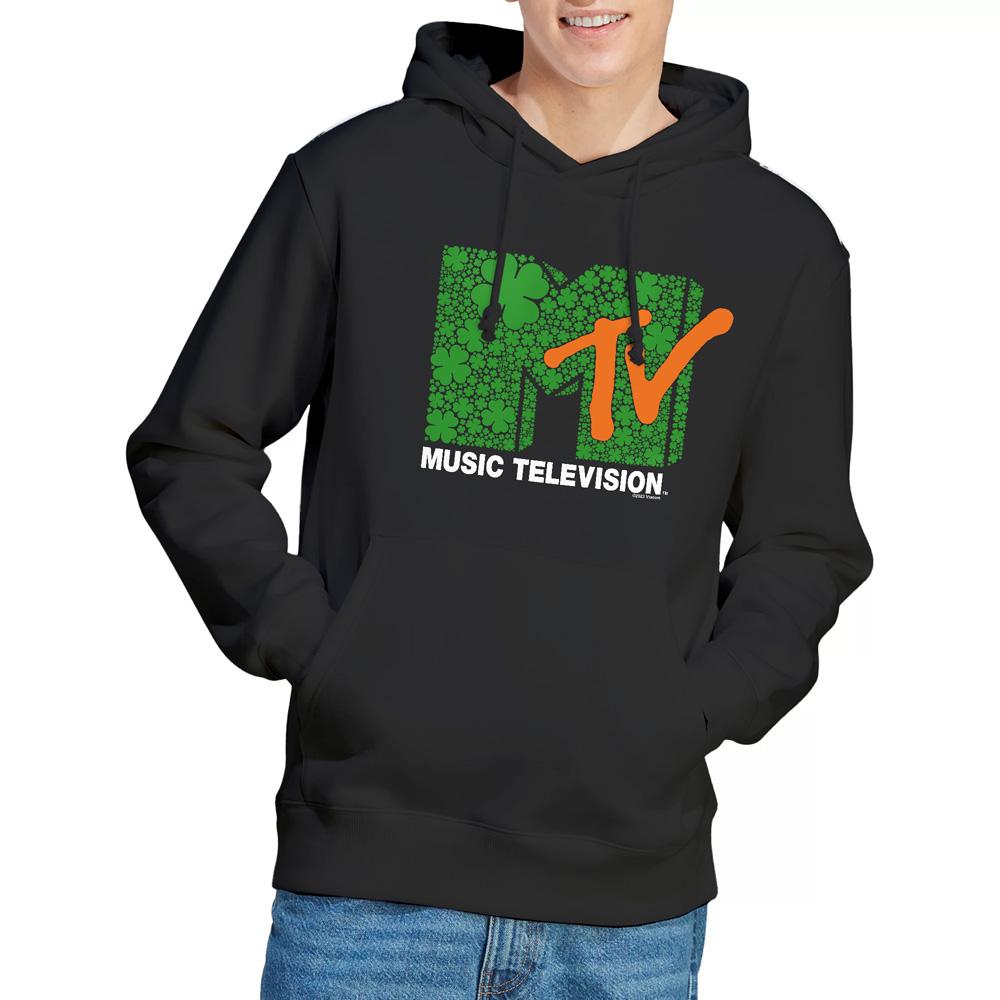 MTV Mens Shamrock Logo St Patricks Day Hoodie