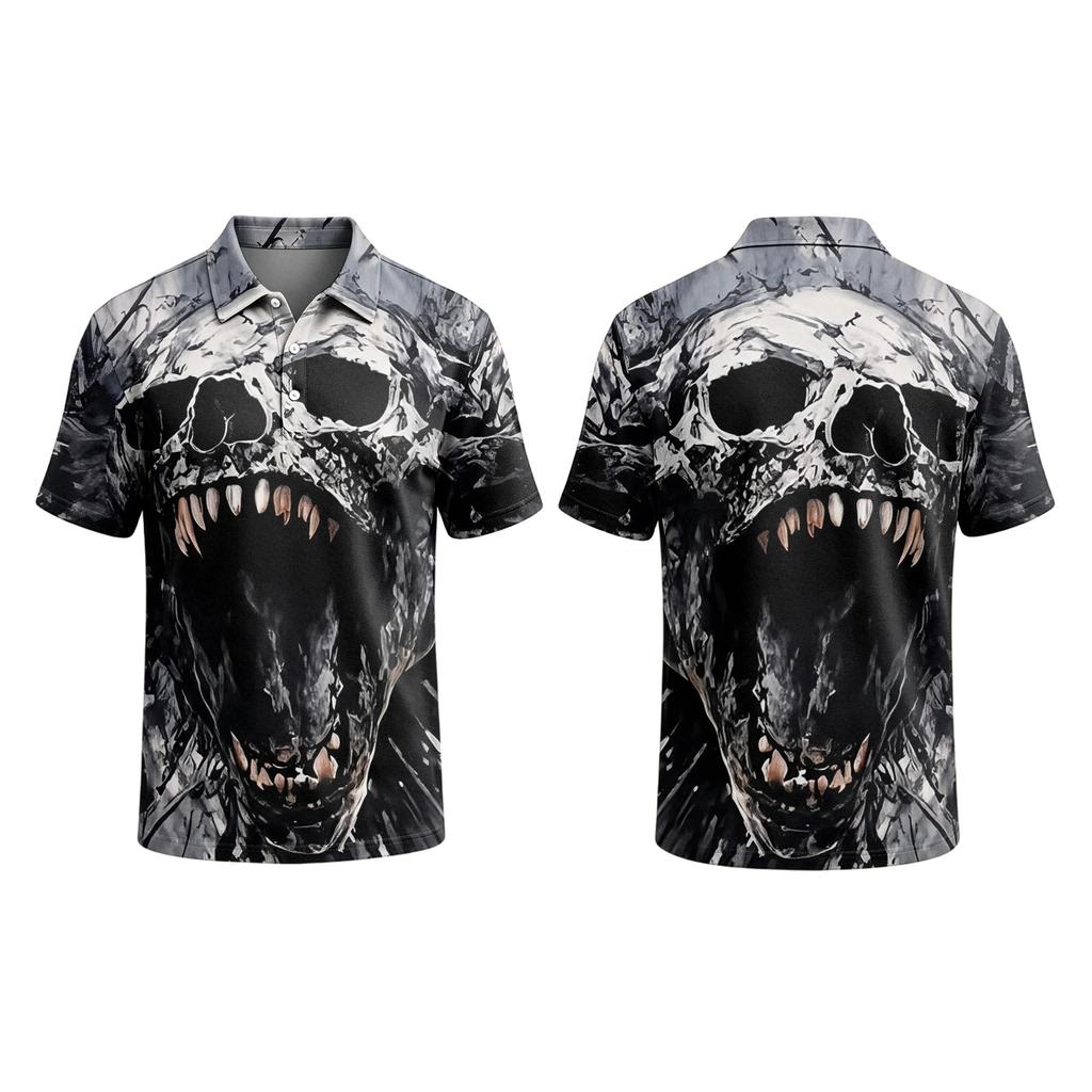 Men's Halloween Print Short Sleeve T-Shirt Stylish Casual Top
