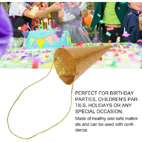 Partyhüte, 12 Stück Happy Birthday Hut Krone Glitzer Kegel Partyhut Party Kegelhüte Kegel