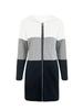 Women's Casual Color Block Hooded Jacket with Three-Color Splicing for Autumn/Winter