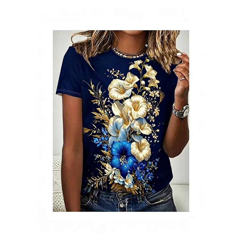 

Retro Stripe 3D Print T-Shirts Summer Fashion Women s O-Neck Short Sleeve T Shirt Harajuku Tees Y2k Tops Female Street Clothing 2XS