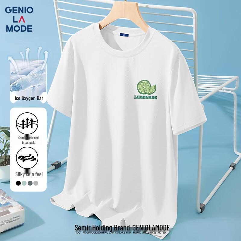 GENIOLAMODE Men s Ice Silk Short Sleeve T-Shirt XL