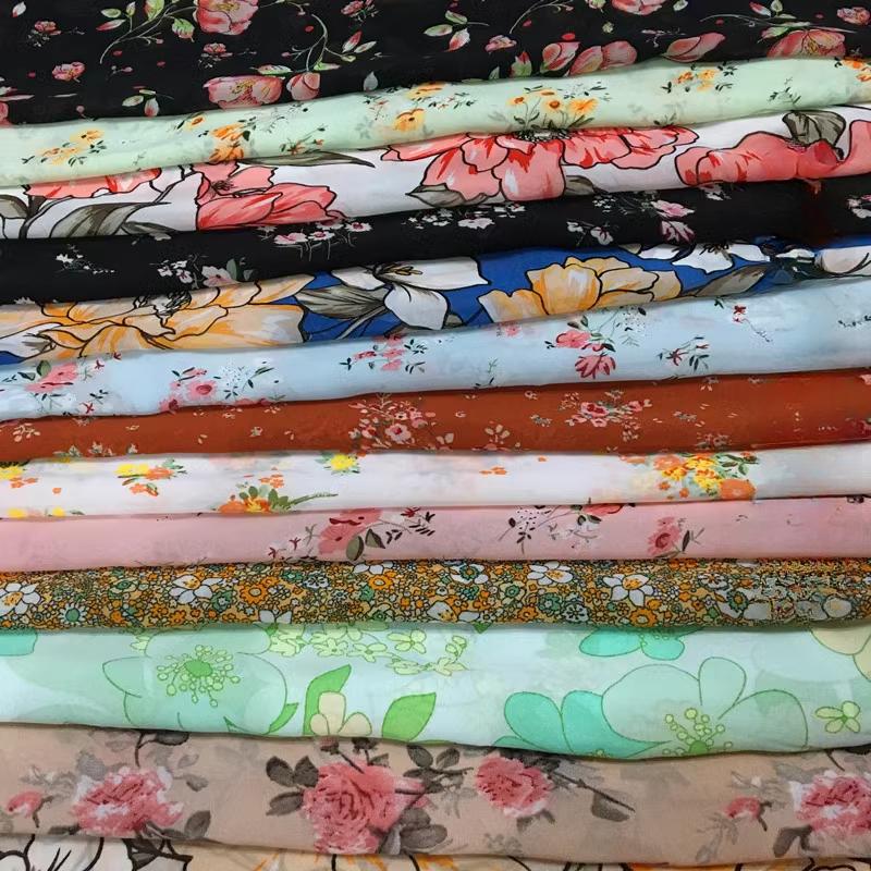 100x150cm Micro-transparent Floral Pearl Chiffon Fabric for Clothes Dress Shirt Diy Sewing Flower Printed Cloth Soft
