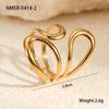 GEMCHIC Damen Minimalistisches Geometrisches Edelstahl Ringe Set Vergoldet Abstrakt Wellenförmiger Finger Schmuck Mode Luxus Accessoires