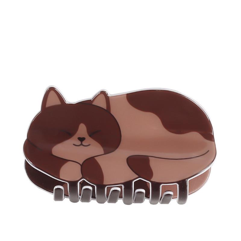 1pc New cute animal series acrylic cat cartoon hair clip, back of the head hair clip, hair accessories, and dished hair