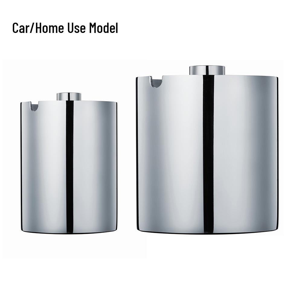 Seiko Stainless Steel Ashtray with Lid - Creative, Thickened Design for Home, Car, or Cafe Use