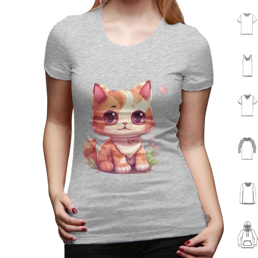 Kawaii Charming Kitty T Shirt Men Women Kids 6xl Cute Cat Illustration Cartoony Cat Design Meowing Cat Art Playful Cat