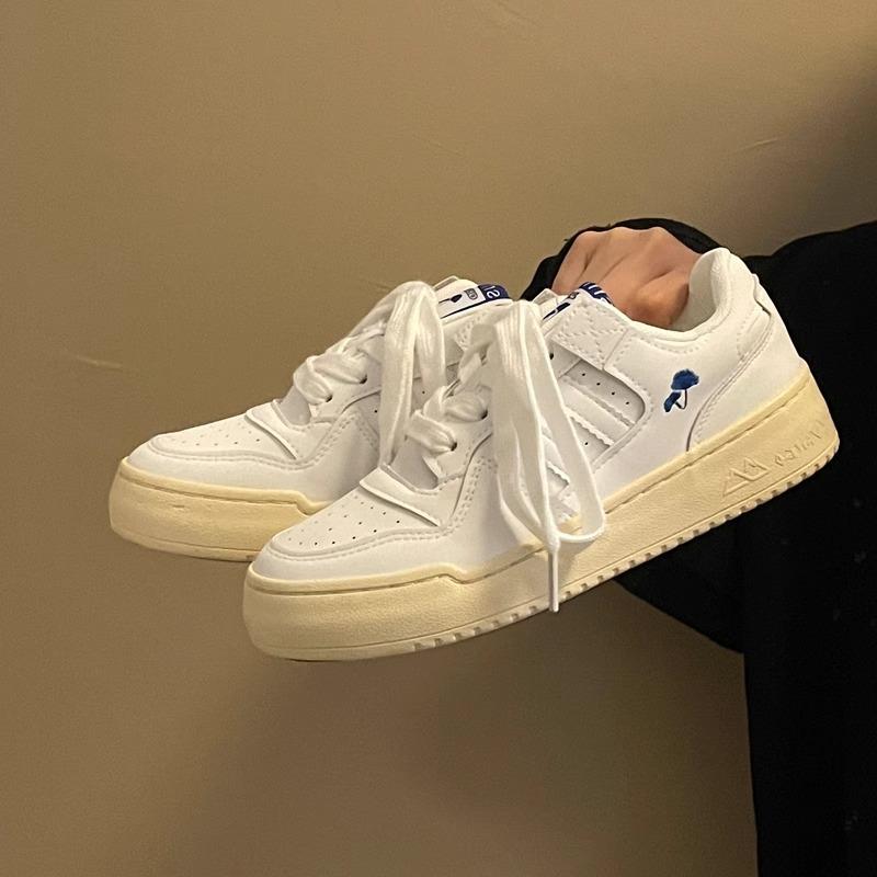 High Value Niche Original Retro Sports Board Shoes Women's Platform White Shoes Versatile Street Shooting Chic Hong Kong Style Shoes Tide