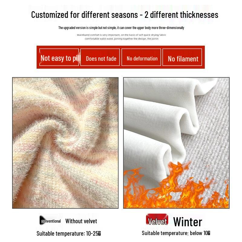 Rainbow Fleece Wide-Leg Soft Knit Pants - Women's Floor-Length Casual Narrow Leg Design