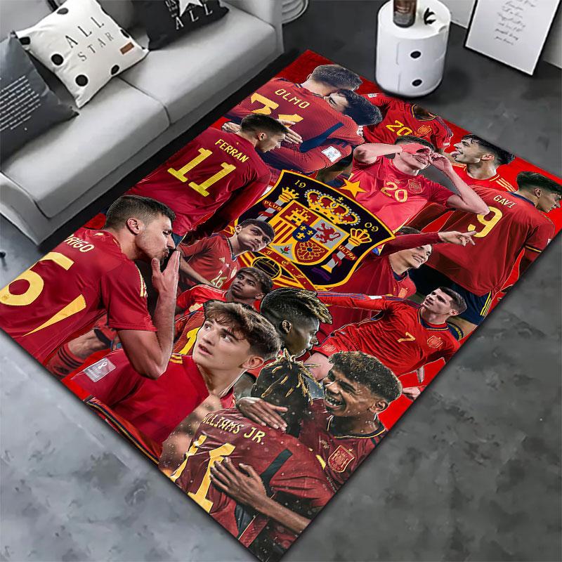 Spain National Football Team Carpet Rug for Living Room Bedroom Home Sofa Decoration,Kids play Non-slip Floor Mat