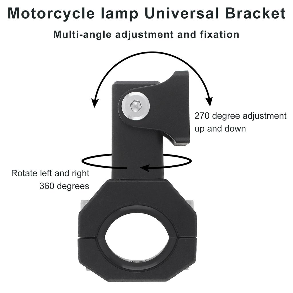 Aluminum Alloy Motorcycle Auxiliary Lights Bracket 360 Degree Horizontal Bull Bar Motorcycle Fog Lights Mount Bracket Clamp