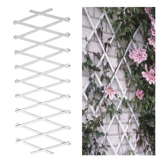 Grigliato da Giardino Espandibile 70 x 12 Pollici Pannello a Rete in Plastica per Piante Rampicanti Vite Edera Rosa Cetrioli Clematide Giardino Esterno