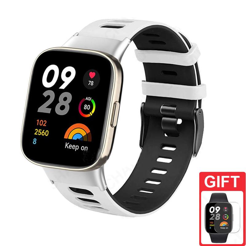 

Силиконовый ремешок для часов, сменный двухцветный браслет для Redmi Watch 4 Redmi Watch 5 Redmi Watch 4 / 5 чёрный/белый