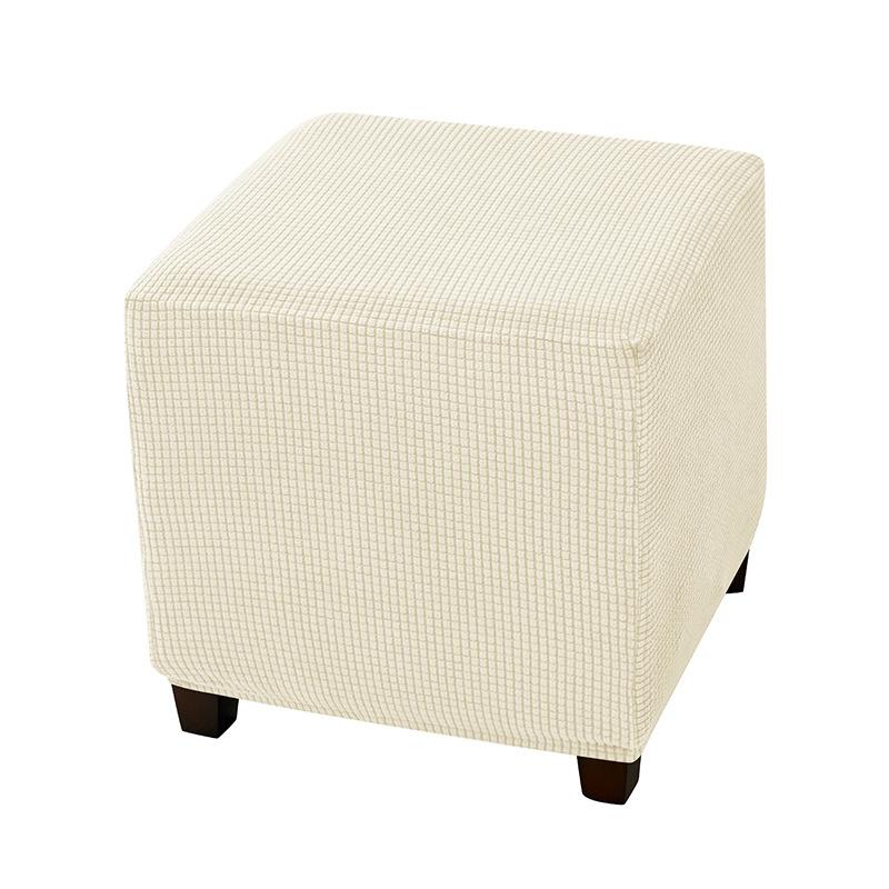 Dehnbarer Polarfleece Ottoman Hockerbezug Kratzfester Hocker-Schutzbezug Klassischer Sofahockerbezug