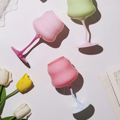 1 adet krem ​​kadeh ortaçağ Retro el üfleme kalıbı kristal cam dekoratif şeker renk çok amaçlı bardak köpüklü şarap meyve suyu bardağı