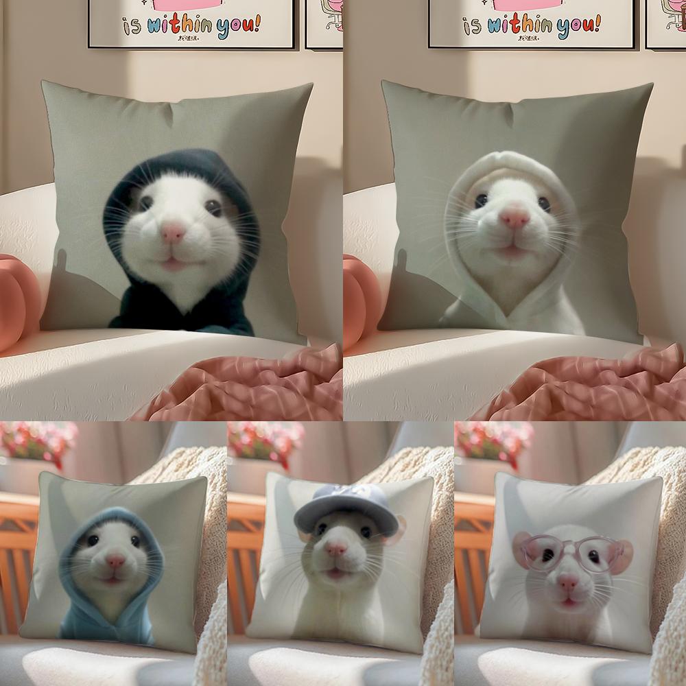Kwaii Anime Niedliche Maus Kissenbezug Kissenhülle Kurzer Plüsch Verdeckter Reißverschluss Raum Sofa Kissenbezug