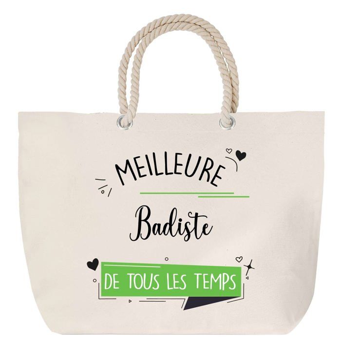 Sac de plage - PLANETEE - Badiste - Anse corde - Grand format - Imprimé en France