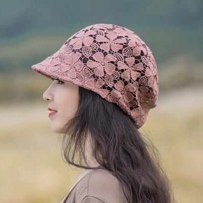 Hut Damen Sommer Dünne Kappe Damen Sommer Neue Mode Sommer Hohle Spitze Baotou Stapelhut