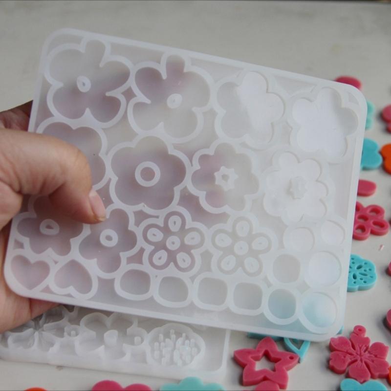 Flower Shaped Silicone Accessory Mold Earrings and Necklace Charm Mould Epoxy Pendant Molds Unique Jewelry Making Tool