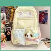 Capacity Large Backpack With Transparent Compartment Design And Plush Decor Dog