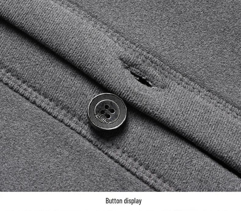 Men's Plus Velvet Cardigan: Warm, Loose-Fit Jacket for Middle-Aged and Elderly Dads