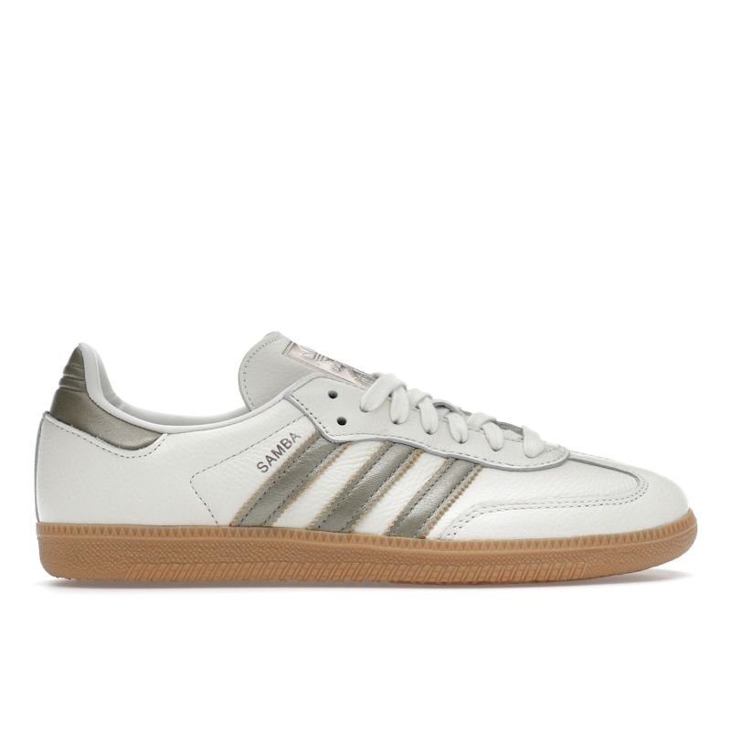 Adidas Samba OG Off White Wonder Gold Metallic Women Sneakers Cream Cyber-Metallic IG1964
