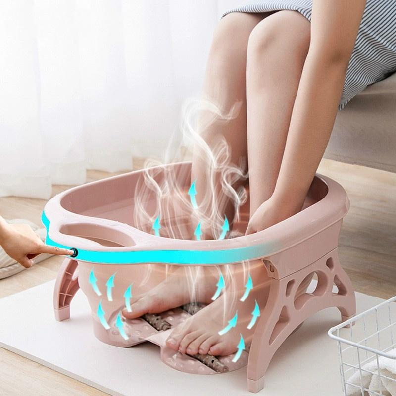 

Ведро для замачивания ног, складное пластиковое массажное ведро синий