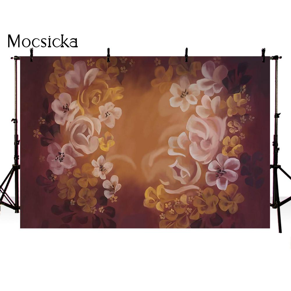 Floral Portrait Backdrop Newborn Kids Flowers Background for Photo Studio Photocall Wedding Adult Birthday Party Decoration Prop
