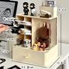 2 in 1 Desktop Stationery Organizer Storage Box Acrylic Transparent Figure Doll Display Box Single Small Ornaments Storage Rack
