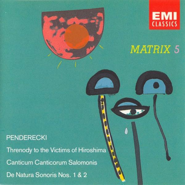 CD KRZYSZTOF PENDERECKI - Threnody To The Victims Of Hiroshim 724356507722 EMI Classics 1994 US Classical Used