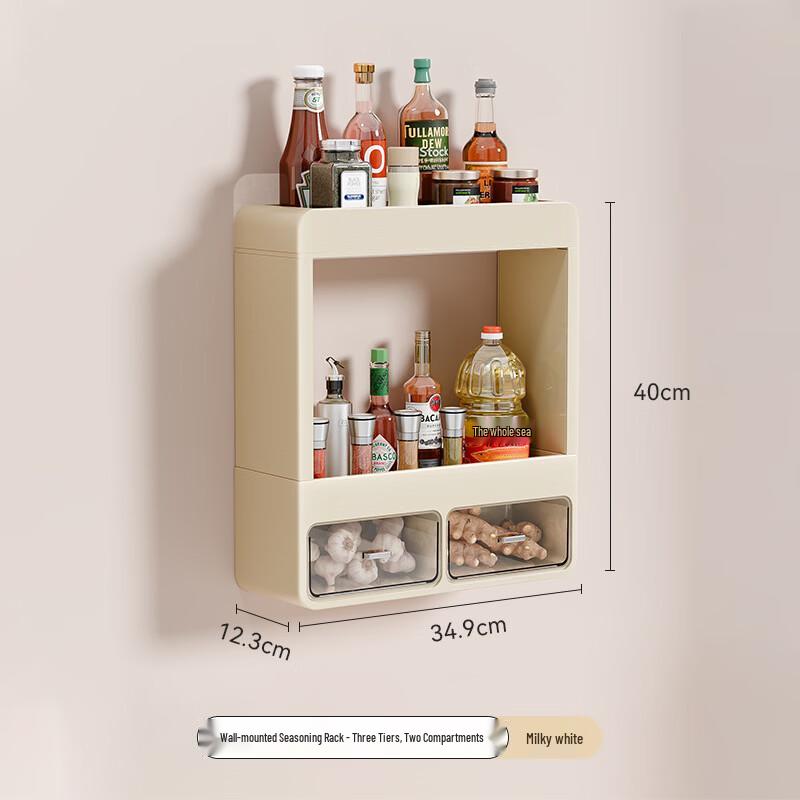 Wall-Mounted Plastic Spice Rack