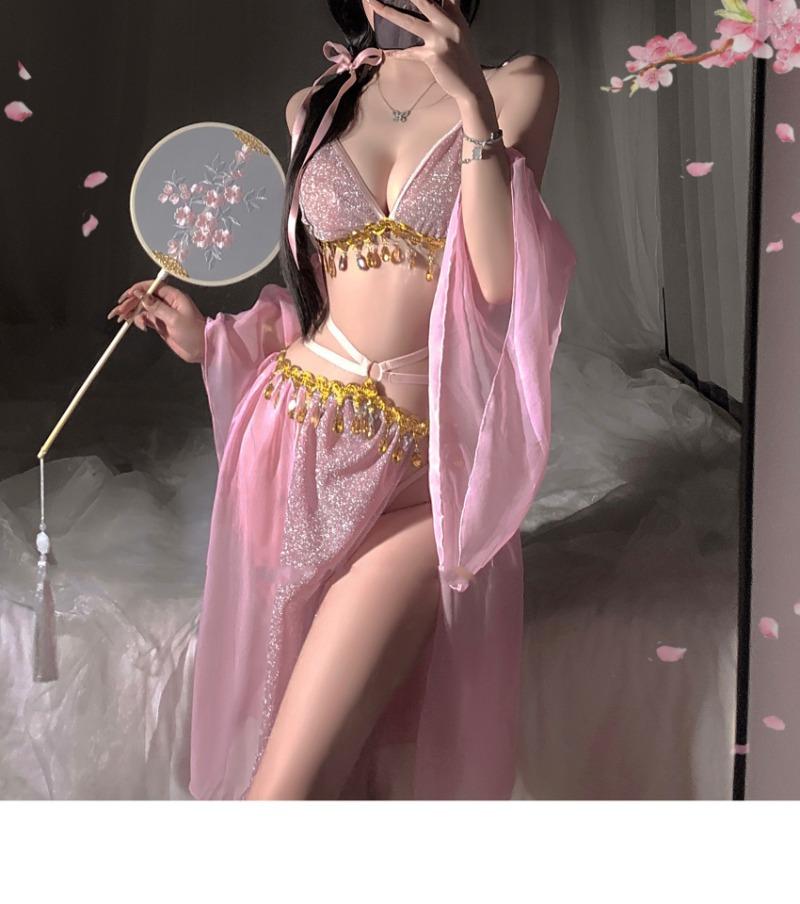 Sex Underwear Exotic Princess Retro National Passion Lingerie Sexy Temptation Hanfu Fairy Gauze Night Dress Uniform Pajamas Set