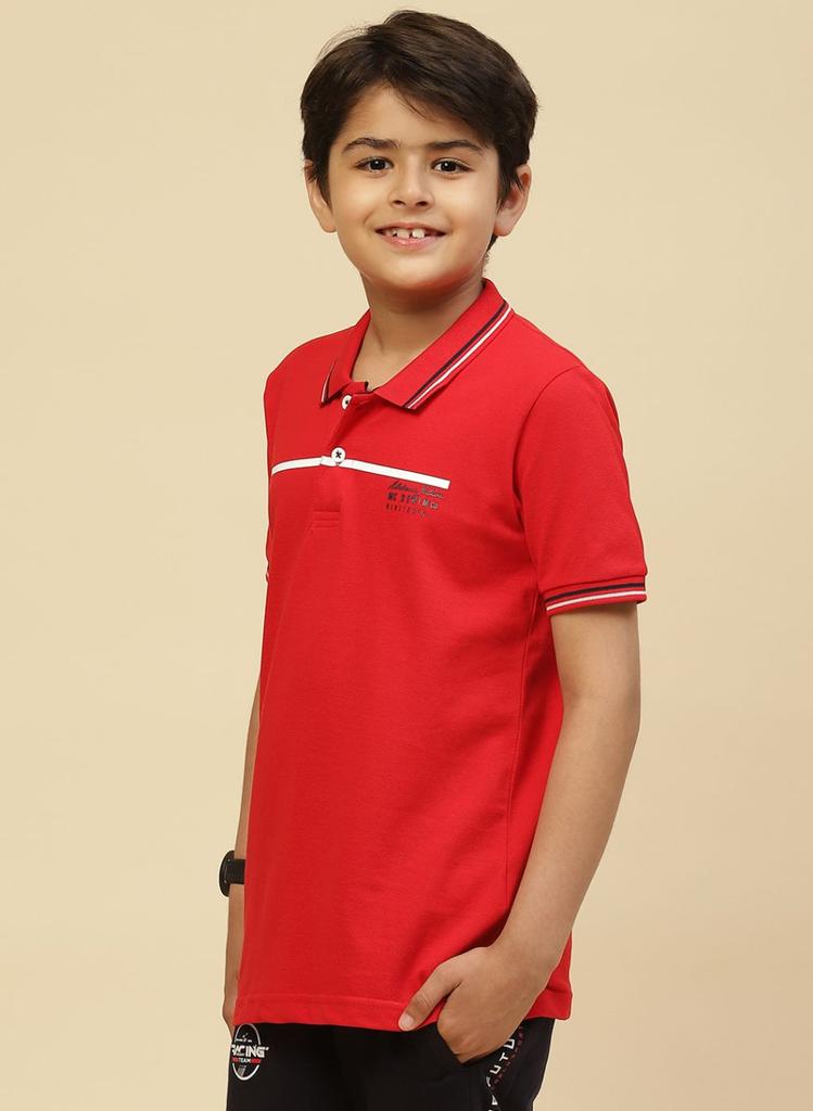 Monte Carlo Boy Regular Fit Red Tshirt