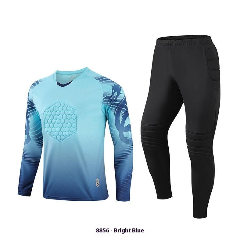 Men and Boys Football Goalkeeper Suit, Trousers Suit, Long-sleeved Thickened Sponge Goalkeeper Suit, Soccer Football Uniform