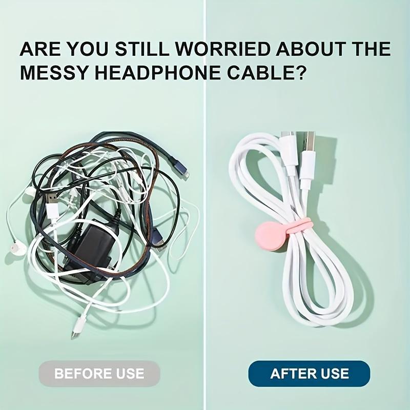 Colorful Magnetic Silicone Cable Ties - Reusable Cord Organizer for USB, Headphones & Keychains