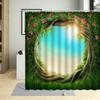 Fantasy Fairy Tale World Shower Curtain Vine Door Green Forest Mushroom Animal Bathroom Decor Polyester Bath Curtains With Hooks