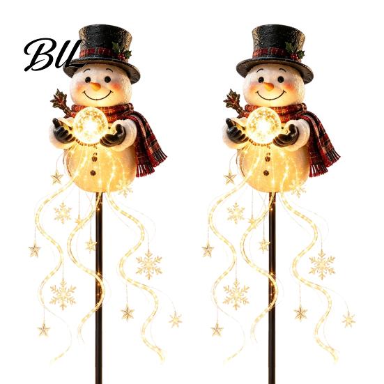 Energy Efficient Patio Festive Lights Solar Snowman Garden Stake Light, Flowing Waterfall LED Fairy Light with Easy Install Christmas Porch